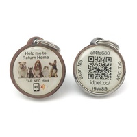 Smart Touch NFC NTAG213/NTAG216 Chip Einheit QR-Code Findet Haustier-ID-Anhänger Lustiger Halsband Anti-Verlorener Haustier-Epoxy-Anhänger für Katze Hund