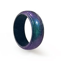 Bague en silicone SiR caméléon incurvée bague de mode sportive européenne et américaine directe du fabricant largeur 8.7MM