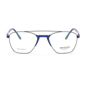 Montures de lunettes rectangulaires grises Jack, monture complète en métal, verres plats, unisexe, adulte, confortables, XS9001 - Product Image 5