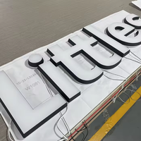 Logo mural 3D, enseigne d'entreprise, lettres blanches 3D, panneau de nom 3D, enseigne en acrylique LED, résistante à l'eau, écologique