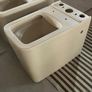 Inodoro de pie de dos piezas con cisterna monobloque de cerámica, color caqui, con salida al piso (P-trap) - Product Image 2