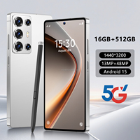 Teléfono Móvil S6 Desbloqueado para Pedidos al por Mayor, Pantalla HD de 6.8 Pulgadas, Android 15, Doble SIM, Gran Almacenamiento, para Juegos, Streaming y Entretenimiento