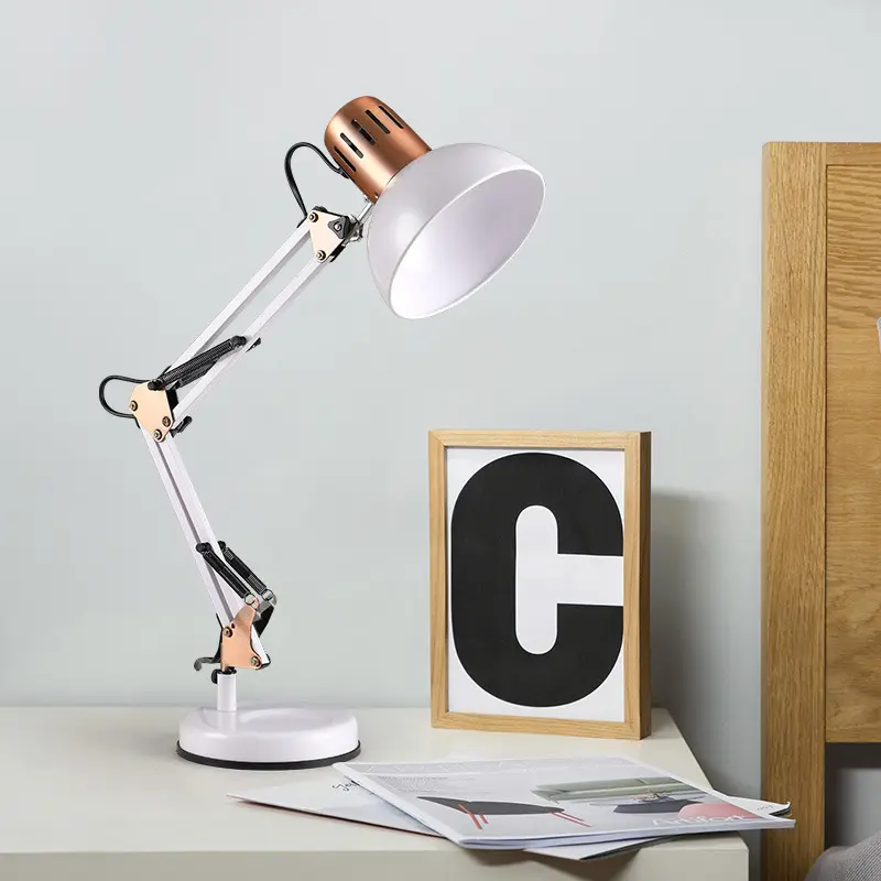 Bedside Cartoon Lamp Chandelier Table Concise Led Desk Dressing Light Economical Energy Save Goose-Neck Rattan Base Round Ball
