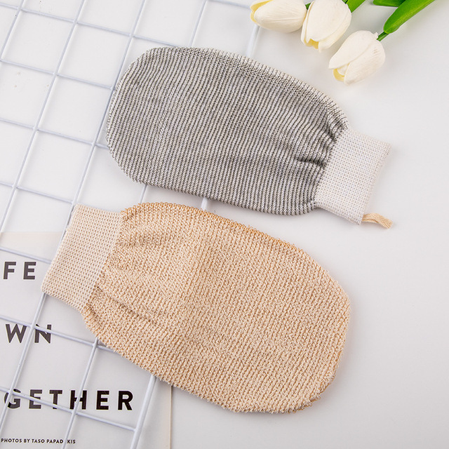 Double Sided Colorful Shower Gloves Remover Dead Skin Clean Body Mitt Beauty Spa Massage Bath Accessories Exfoliating Gloves