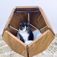 Lit d'intérieur en bois pour chat
