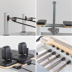 Equipo de Estudio Comercial de Alta Calidad, Reformer de Aluminio Blanco y Negro para Pilates - Product Image 2