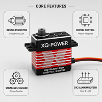 Boîtier en aluminium CNC étanche, servo arrière sans balais 20KG 12V HV pour drone à aile fixe UAV, XQ-POWER XQ-BLS8120H en acier inoxydable