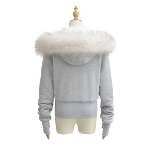 Women's Fleece-<b>Lined</b> Long-Sleeve Thickened Zipper Cardigan Casual Hooded Short <b>Coat</b> Fashion - Product Image 3