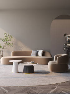 Sofá Curvo de Madera, Estilo Moderno y Simple, para Apartamentos Pequeños, Creativo, Color Marrón, para Tiendas de <span class=keywords><strong>Ropa</strong></span>, Salones de Belleza, Oficinas, Hoteles, Áreas de Descanso - Product Image 4