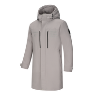 Veste d'hiver longue et imperméable à l'eau en duvet 90% pour hommes avec capuche pour randonnée fermeture à glissière