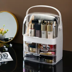 Organizador de maquillaje a prueba de agua, caja de almacenamiento acrílica transparente de joyería, organizador de cosméticos, organizador de maquillaje con cajón