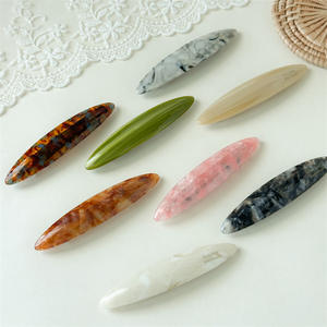 Barrette à cheveux ovale élégante en acétate, pince à cheveux de haute qualité pour filles - Product Image 1