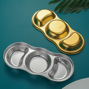 Hàn Quốc 304 thép không gỉ hình chữ nhật Nước Sốt món ăn kim loại nước sốt container nước tương món ăn Bộ đồ ăn BBQ nhà hàng bên nhà - Product Image 4