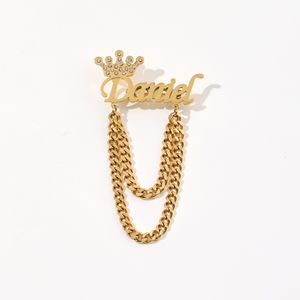 Broche <span class=keywords><strong>de</strong></span> solapa personalizado <span class=keywords><strong>de</strong></span> acero inoxidable 316L, diseño <span class=keywords><strong>de</strong></span> <span class=keywords><strong>nombre</strong></span> y logotipo, chapas metálicas esmaltadas en oro, plata y oro <span class=keywords><strong>rosa</strong></span>, venta al por mayor OEM - Product Image 6