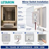 Nouveau design, interrupteur tactile miroir ultra-plat, une touche, 6,5 mm, DC12/24V, 5000mA, variateur de lumière tactile, capteur tactile pour miroir