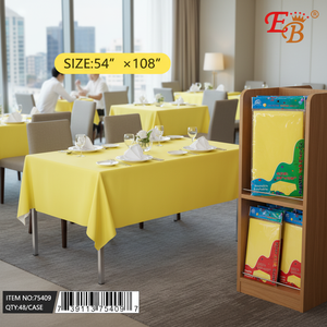 Jacquard Yellow <b>Tablecloth</b> 18\"X8\"X24\" 72PCS/Carton Buyer-Hotels Dining Tablecover Branded Rectangle Plastic <b>Tablecloth</b> - Product Image 3