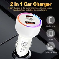 Encendedor de Cigarrillos Eléctrico USB Tipo C para Teléfonos Android, Cargador de Coche 60W PD QC 3.0, Toma USB C de 30W, 2 Puertos de Carga Rápida de Fábrica