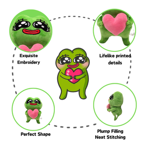 Cadeaux de mariage personnalisés, grenouille en peluche kawaii, jouet en peluche personnalisé, fabricant de jouets en peluche, conception de jouets en peluche - Product Image 2