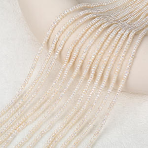 Collar de Perlas de Agua Dulce Blancas Aurora Mini Naturales al por Mayor, de 3-3.5 mm, Semiterminadas, Material para Cuentas de Cadena DIY, Perlas Sueltas - Product Image 2