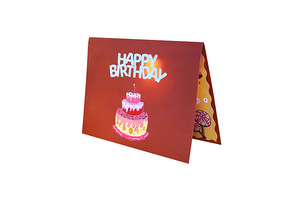 Gâteau à la fraise créatif fait main, cadeau avec musique stéréo et lumières, carte d'anniversaire - Product Image 4