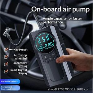 WOSEN Portable 12V Smart Clip Jump Starteror Wireless 150psi Electric Car Air Pump LED <b>Light</b> Power Bank Battery Tire Inflator - Product Image 4