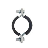Collier de serrage métrique anti-vibration avec revêtement en caoutchouc, en acier galvanisé à chaud, 20-114 mm, DIN, pour conduites de CVC et de lutte contre l'incendie, personnalisable OEM