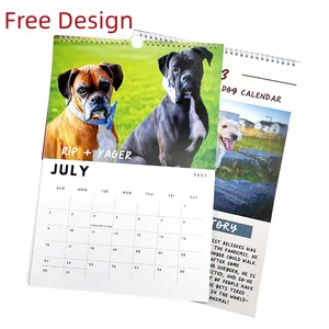 Promoção personalizada moldura da foto, calendário do escritório barato ponto espiral impressão diária mensal de parede
