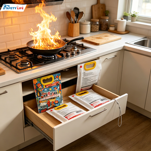 Kit de sécurité incendie domestique avec bâton télescopique et sachet <span class=keywords><strong>extincteur</strong></span>, sac d'urgence <span class=keywords><strong>pour</strong></span> <span class=keywords><strong>appartement</strong></span> et dortoir - Product Image 5