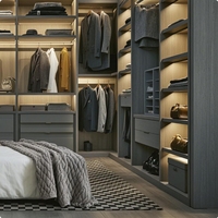 Armoire de rangement haut de gamme personnalisée, dressing moderne en bois pour chambre à coucher