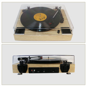 Transmission par courroie de lecteur de <span class=keywords><strong>gramaphone</strong></span> à dents bleues en bois classique et plateau tournant 33 1/3, 45, 78 tr/min avec lecteur de plateau tournant Lp à arrêt automatique - Product Image 4