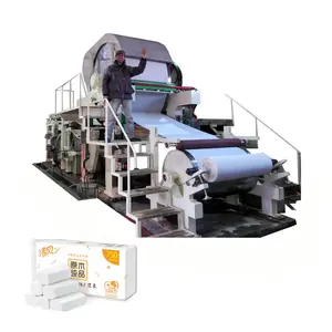 low cost buy 1ton, 2 ton, 3 ton/day factory best good quality recycle small toilet paper machine