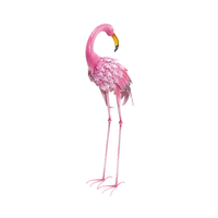 Nouveauté 2027 : Sculpture de flamant rose gonflable en métal, décoration de jardin, artisanat métallique, ornements de jardin, représentant des oiseaux réalistes