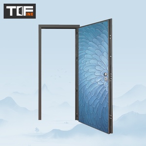 <span class=keywords><strong>Pas</strong></span> <span class=keywords><strong>cher</strong></span> Italie Chine Moderne Chaud Mdf Pivot 3d Panneau Mural Métal Blindé Aluminium Extérieur Entrée Acier <span class=keywords><strong>Porte</strong></span> de Sécurité pour la Maison - Product Image 4