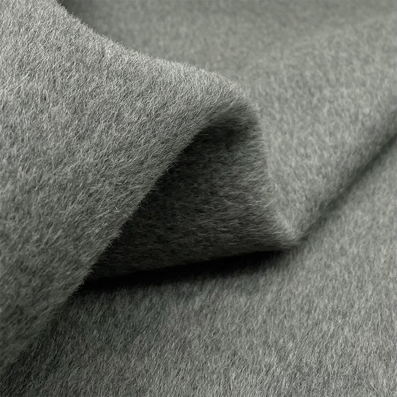 Autumn Winter Wool Cashmere Coat Fabric Thickened Gray-Green Both Sides Double- sided for Suits Jackets Garments Woven