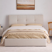 Tempat Tidur Double Minimalis Modern Desain Klasik Warna Putih Berbahan Kain Kapasitas Beban Tinggi Laris Manis