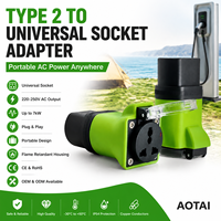Adaptateur d'alimentation EV AOTAI Type 2 vers prise universelle, station de recharge EV vers prise AC multifonction, adaptateur d'alimentation EV