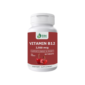 Private Label Vitamin B12 <b>Tablets</b> with Supports Healthy Energy Levels Helps Maintaina Calm Mood Naturally Sweet Cherry Flavor - Product Image 1