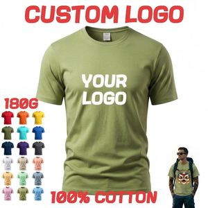 T-shirt décontracté en jersey 100 % coton 180 g avec logo personnalisé, col rond, design oversize uni pour homme, style audacieux - Product Image 2
