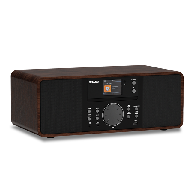 Factory CD Player Audio with Built-in Speaker BT Playing FM Radio USB MP3 AUX Remote Control Retro Style