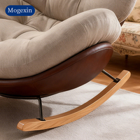 Fauteuil à bascule moderne de luxe en forme d'œuf pour chambre à coucher, terrasse et salon - Canapé individuel en tissu, fauteuil paresseux
