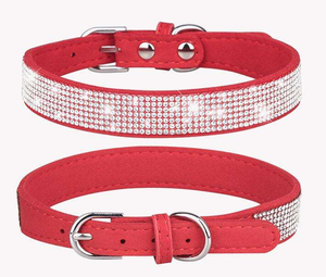 Cross-border nieuwe fluwelen polyester supervezel hondenhalsband met glitterdiamant stickers voor katten & honden - Product Image 6
