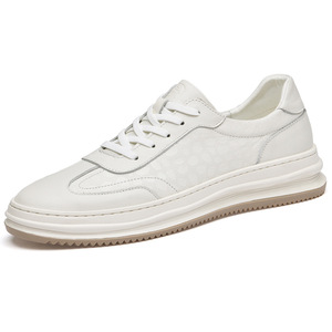 Zapatos Deportivos Casuales para Hombre 2026, Cómodos, de Piel Vacuna, con Suela Gruesa, Blancos, a la Moda - Product Image 5