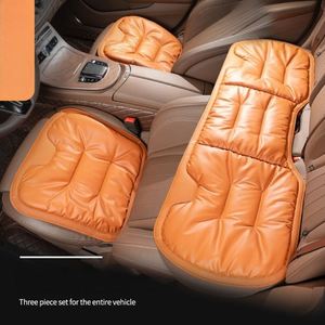 Cojín para Asiento de Coche, Antisuciedad, de Cuero de Alta Gama, Juego de Tres Piezas para la Parte Trasera, Alta Termoestabilidad, Cómodo, Suave, Universal - Product Image 4