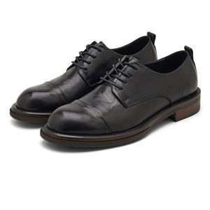Zapatos de Cuero para Hombre, Estilo Casual de Negocios, Punta Cuadrada, con Cordones, Transpirables y Ligeros, de Cuero Genuino, Tendencia 2025 - Product Image 5