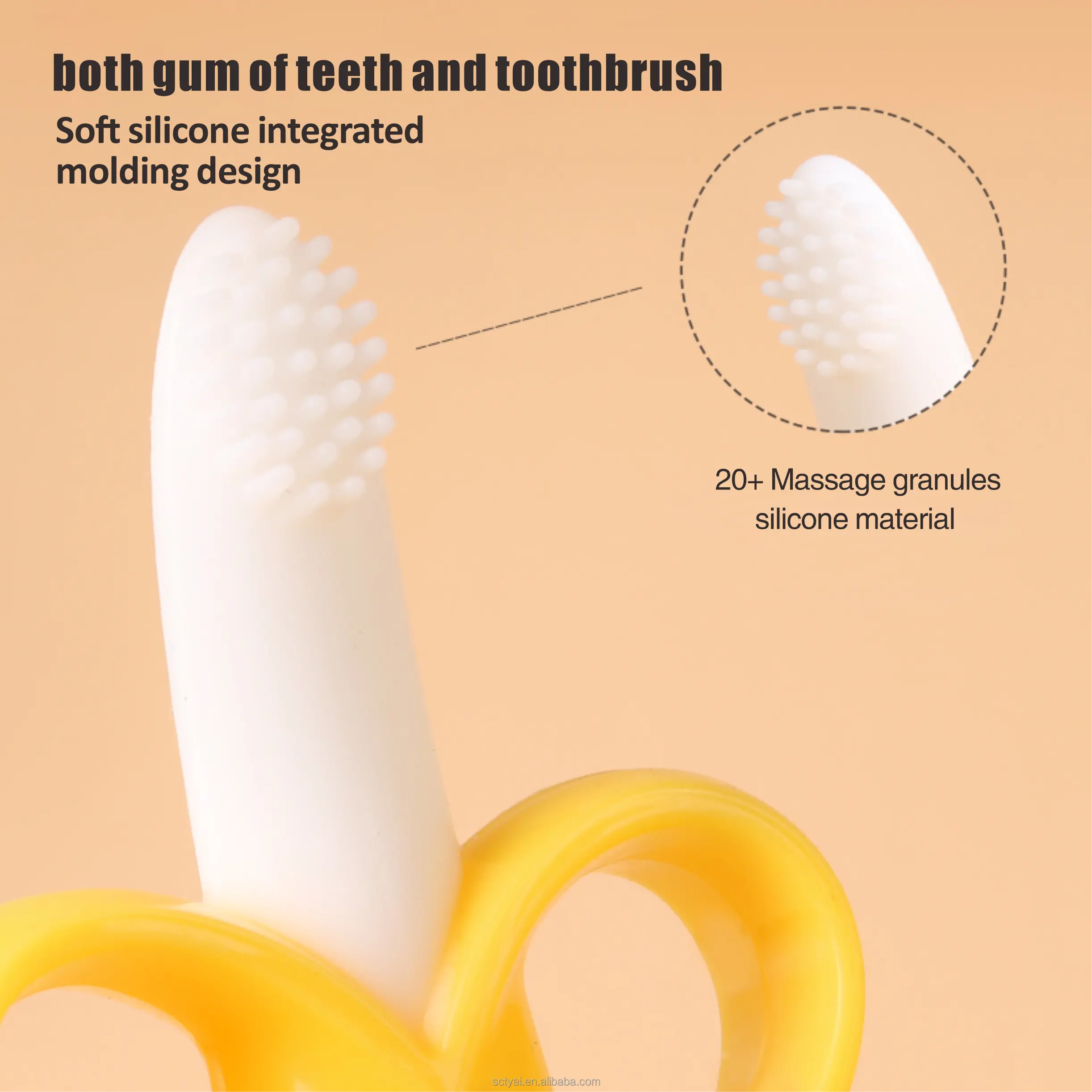 Y Wholesale Baby Teething Toy Silicone Teether New Custom Food Grade Baby Soft handhold toothbrush