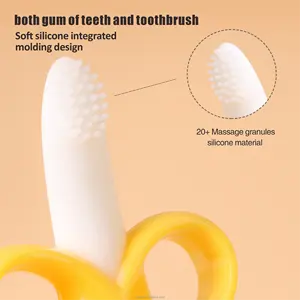 Y Wholesale Baby Teething Toy Silicone Teether New Custom Food Grade Baby Soft Handhold Toothbrush