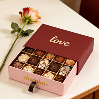 Boîte cadeau carrée en carton gris recyclable personnalisée pour chocolats, emballage écologique avec logo personnalisé pour anniversaire, mariage