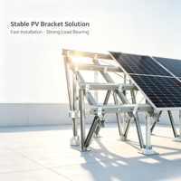 Accessoires du système de montage solaire photovoltaïque LongCheng |   Colonnes de support usinées en acier inoxydable/aluminium pour stations de puissance