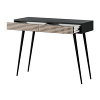 Bureau d'ordinateur moderne pour la maison, table de maquillage en rotin avec tiroir