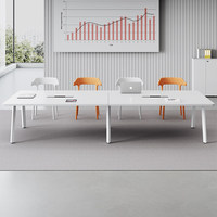 HYZ-237X Ensemble de table et de chaises de conférence en bambou moderne pour 8 personnes, design anti-basculement, résistant à la corrosion, utilisation au bureau/salle de formation